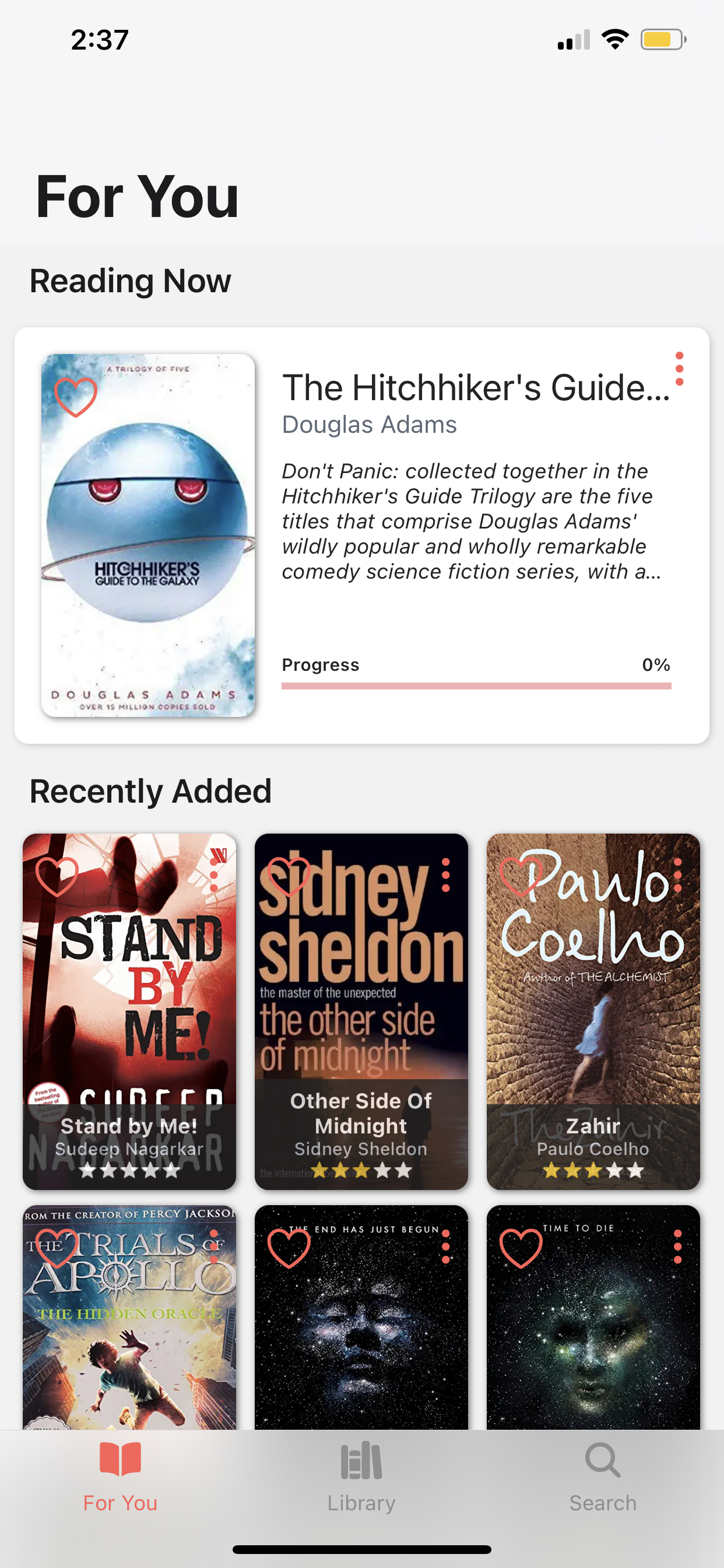 Booktrail iOS bookshelf