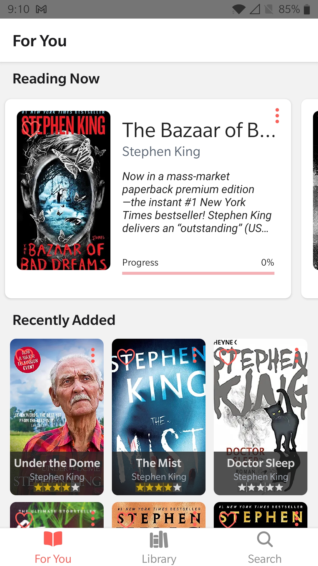 Booktrail Android reading progress update